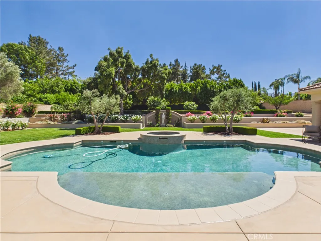 Dreamy backyard pool and landscape