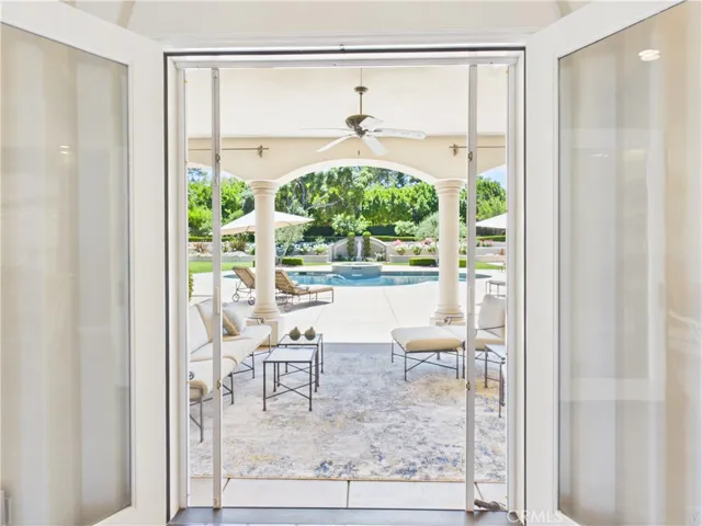 French doors and retractable screen doors.