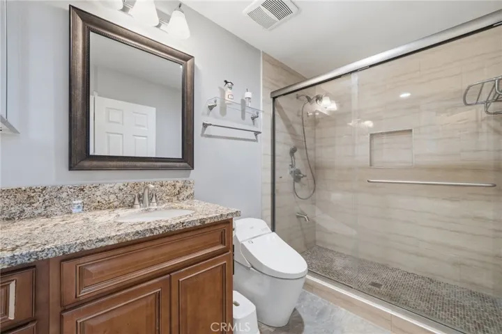 Upgraded full bath in Primary Suite