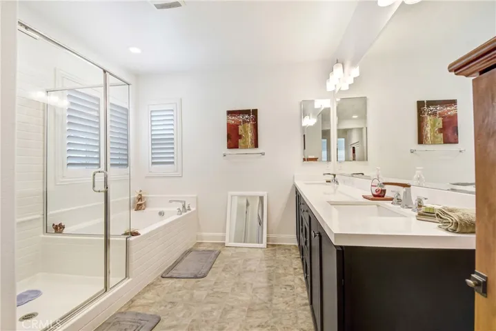 Primary Bath with Dual Vanities, soaking tub and separate shower