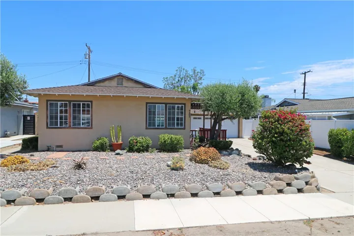 Low-maintenance front yard landscaping.
