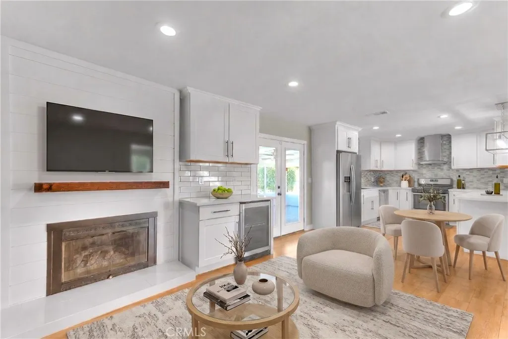Digitally staged family room