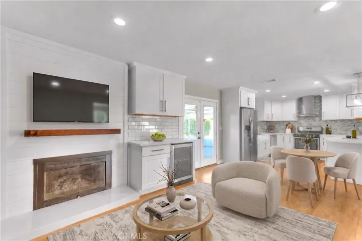 Digitally staged family room