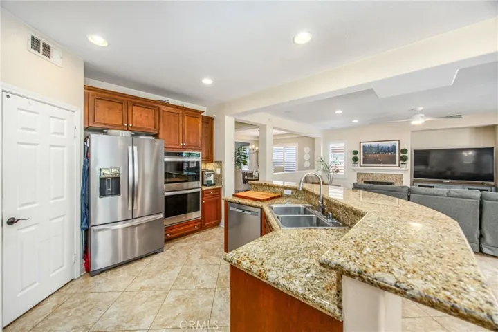 Open-concept kitchen that flows naturally into the family room