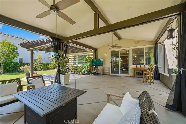 Backyard patio area.