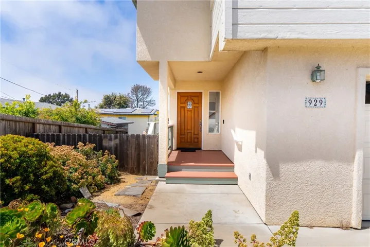 Newly refinished front door and with some adaptations could have car access to backyard