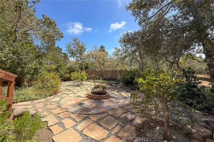 Backyard patio with firepit