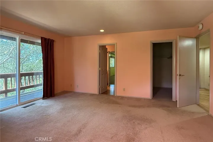 Spacious downstairs guest room just off the hallway. Notice large walk-in closet