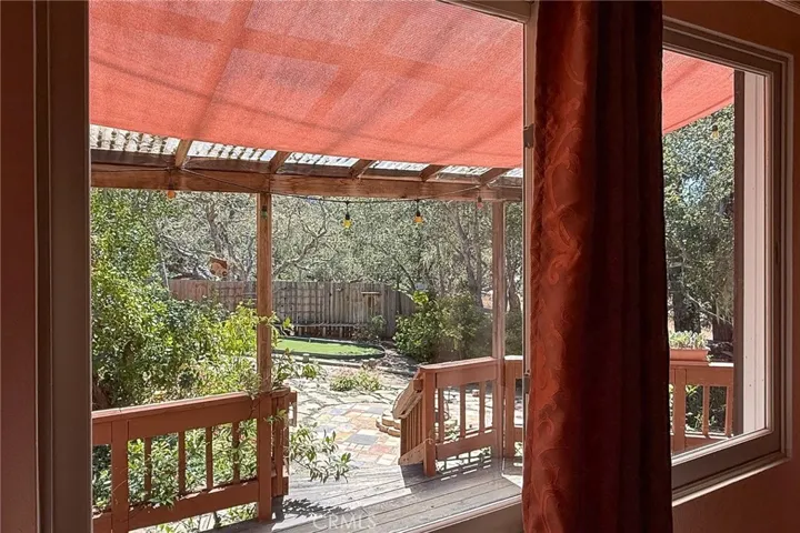 Views of sunny back patio