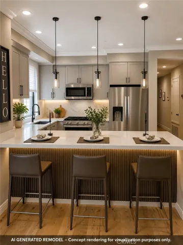 Kitchen remodeled AI generated