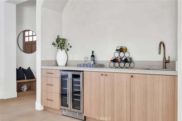 Wet Bar tucked into archway