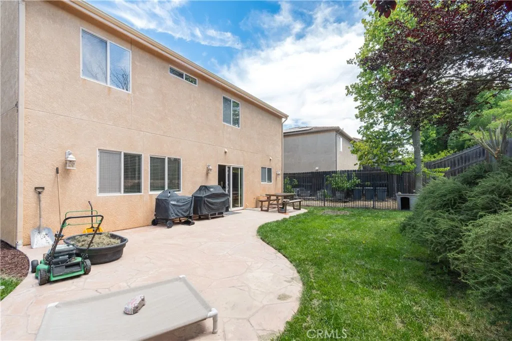 Back yard with patio.