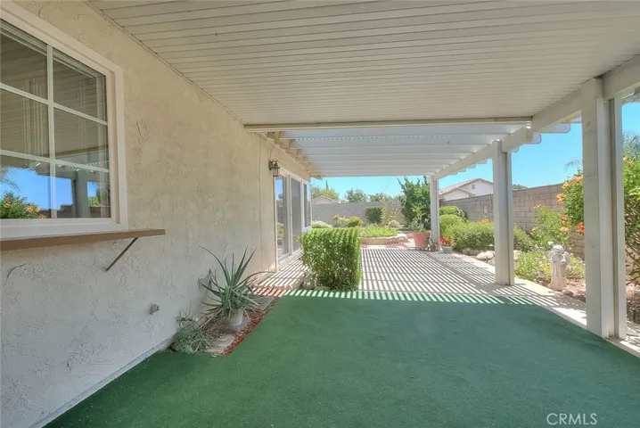 Covered Patio with Kitchen Window