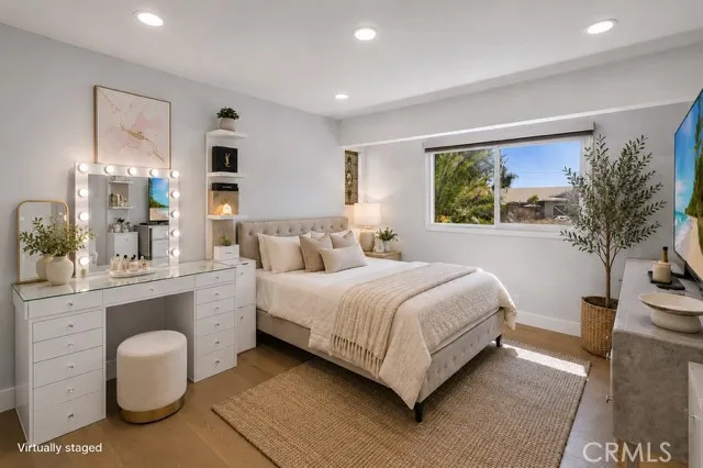 Primary suite on first floor.
Virtually staged.