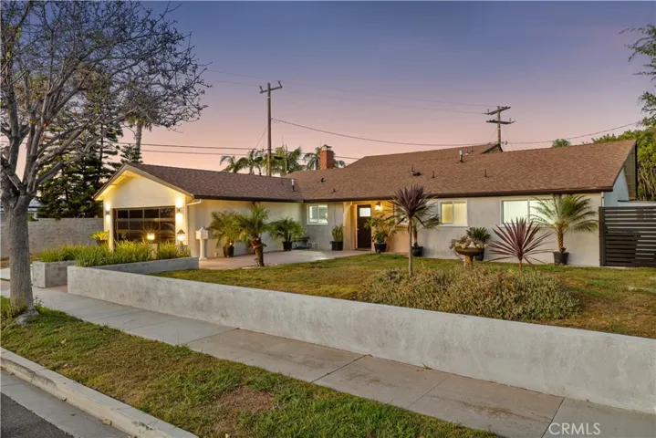 Quiet interior street on pie-shaped lot. New garage door, new gates. Possible RV parking.
