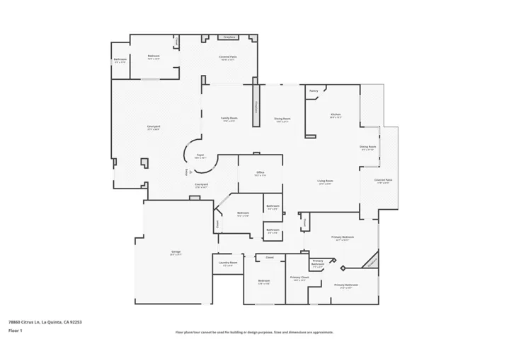 EXCLUDES CASITA - MAIN HOUSE FLOOR PLAN ONLY