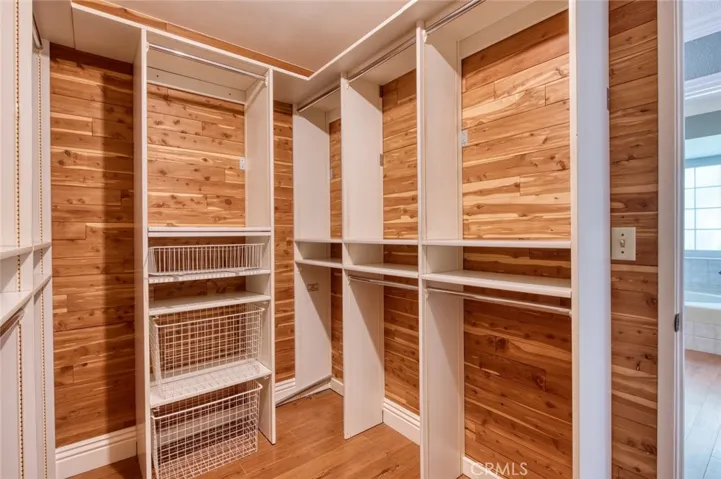 Primary bedroom cedar-lined walk-in closet.