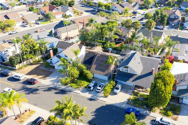 Drone photo of house on street