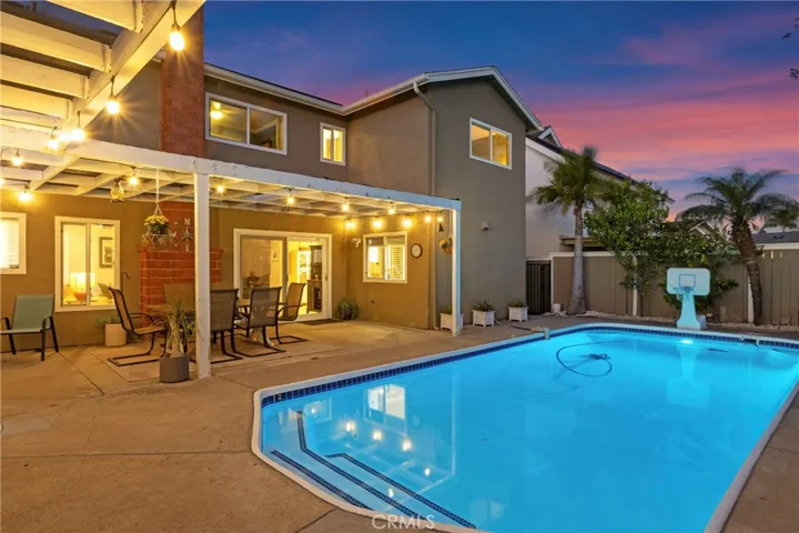 Outdoor living space, swimming poo, spa, and BBQ island