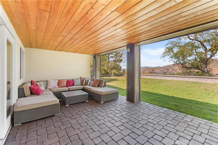 Covered patio furniture.