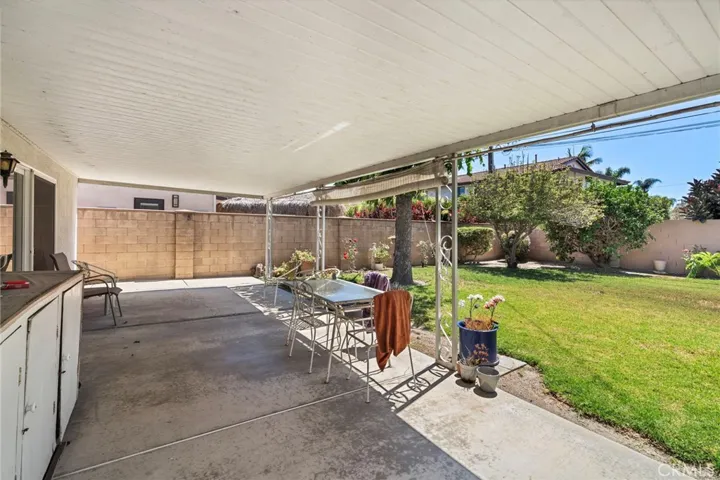 Covered Patio in backyard
