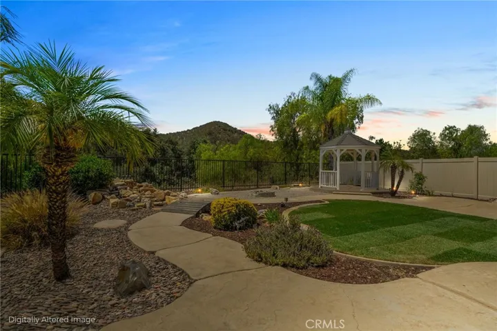 Enjoy a glass of wine in the gazebo (digitally enhanced)