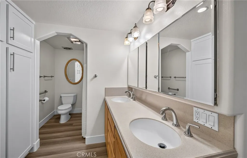 upstairs bathroom with lots of built in storage