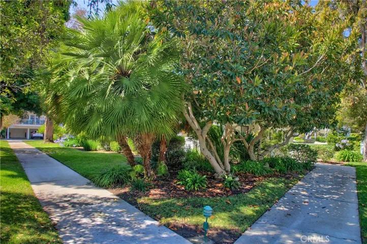 sidewalk on left goes to carport. sidewalk on right goes to Unit D. such a pretty landscaped area!