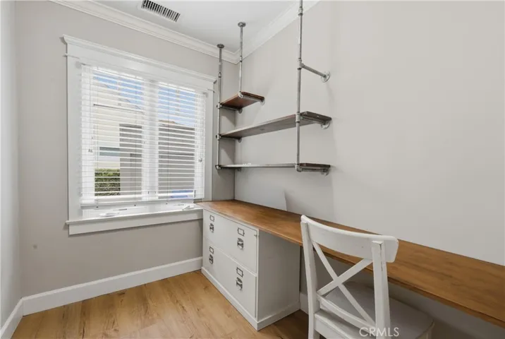 Separate Office with Built In Shelves and Desk!