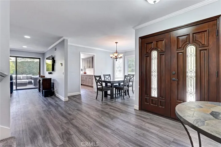 View from entry way showing dining area, etc.