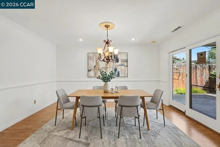 Virtually staged Dining room