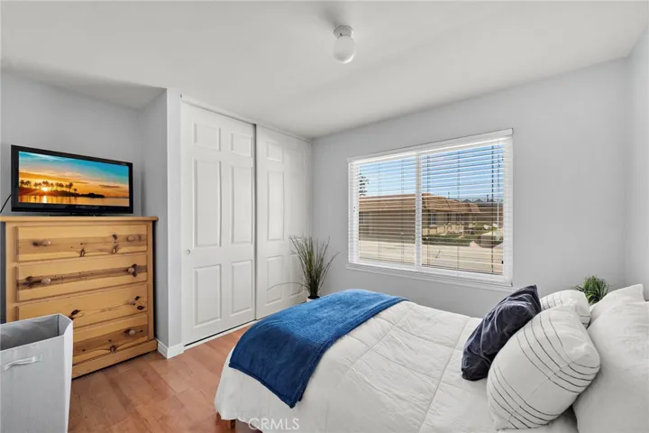 Spacious bedroom with media nook