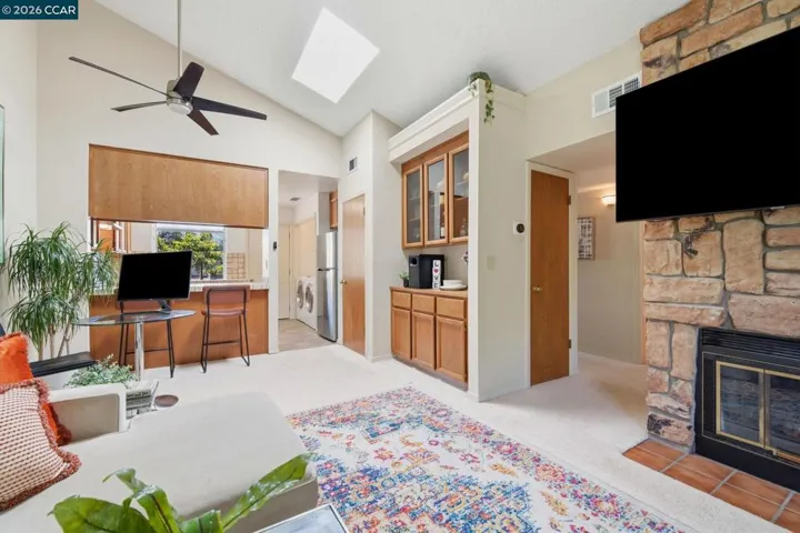 Vaulted Ceilings Skylight & Built-In Shelves