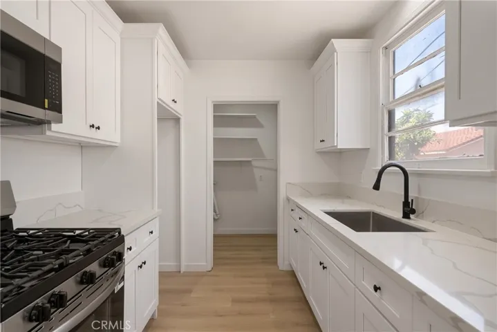 New cabinets and quartz counters.