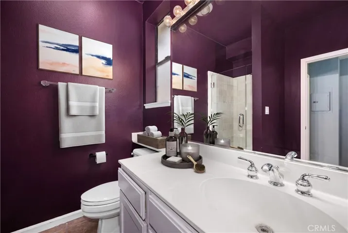 virtually staged hall bathroom