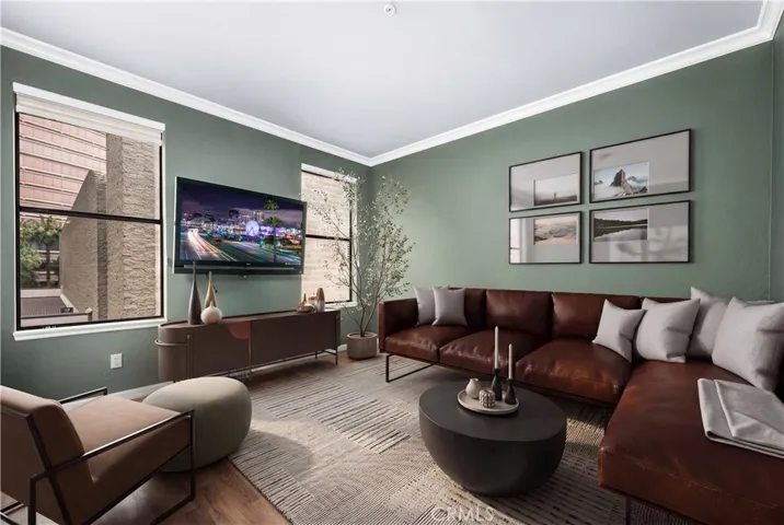 virtually staged living room