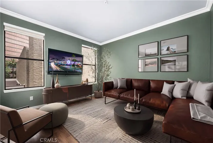 virtually staged living room