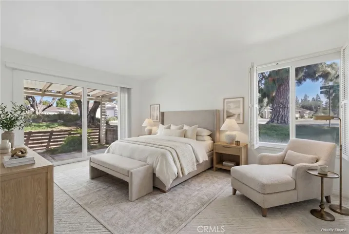 Master bedroom retreat with slider lots of light