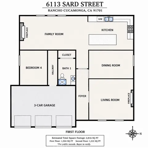 1st Floor Plan provided for a quick visual reference only