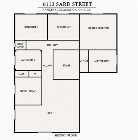 2nd Floor Plan provided for a quick visual reference only