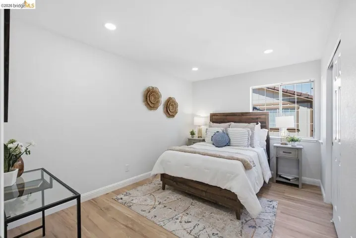 Bright interior space featuring light wood-finish flooring