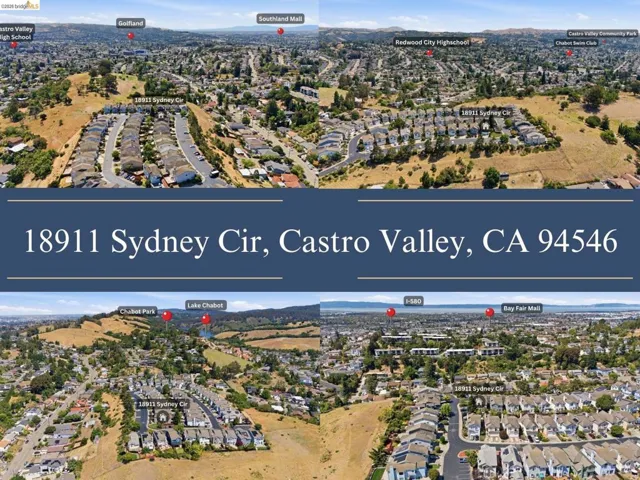 Property Location Visual. Displaying aerial views and labeled points of interest relative to the property