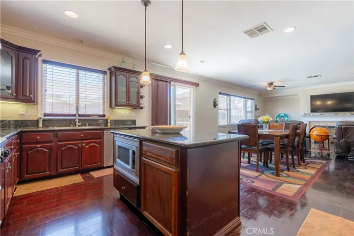 Kitchen Open to Dining and Family Room