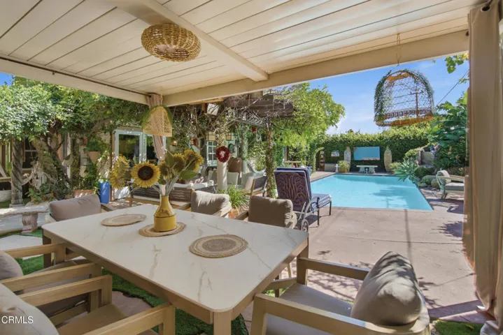 Backyard patio area