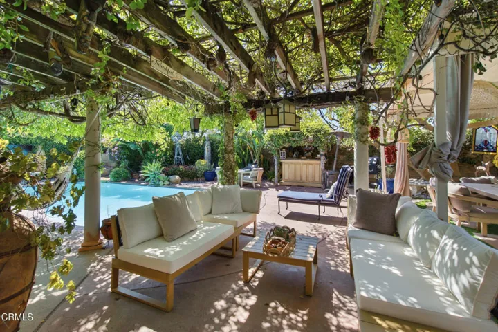 Backyard patio area
