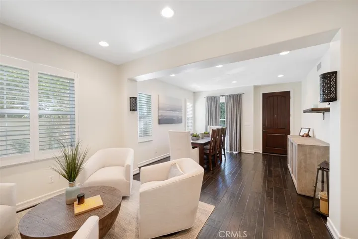 Living room and dining room