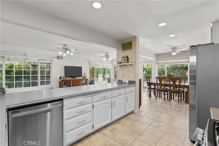 Kitchen with stainless appliances and amble storage