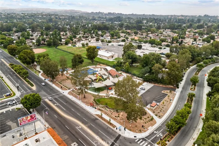 Aerial of park close by.