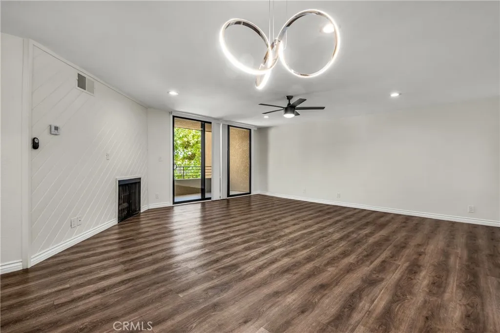 Living room with a fire place