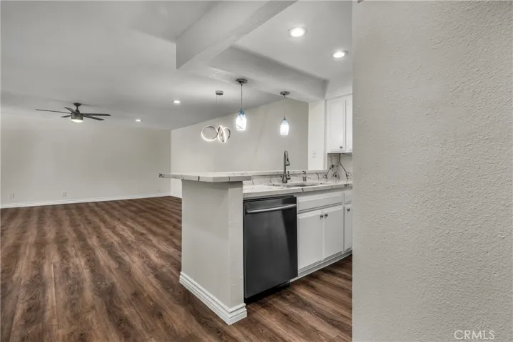 Kitchen that opens to the Dining cum Living room.
